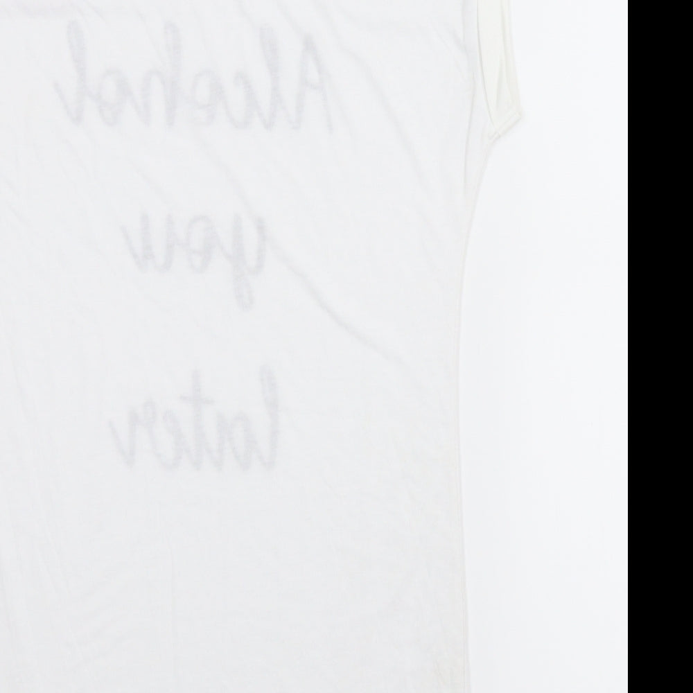 Womens UK Size 8 USA Pro White Basic T-Shirt