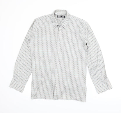 Mens UK Size 14.5 Main Man Grey  Button-Up Long Sleeve Casual Shirt