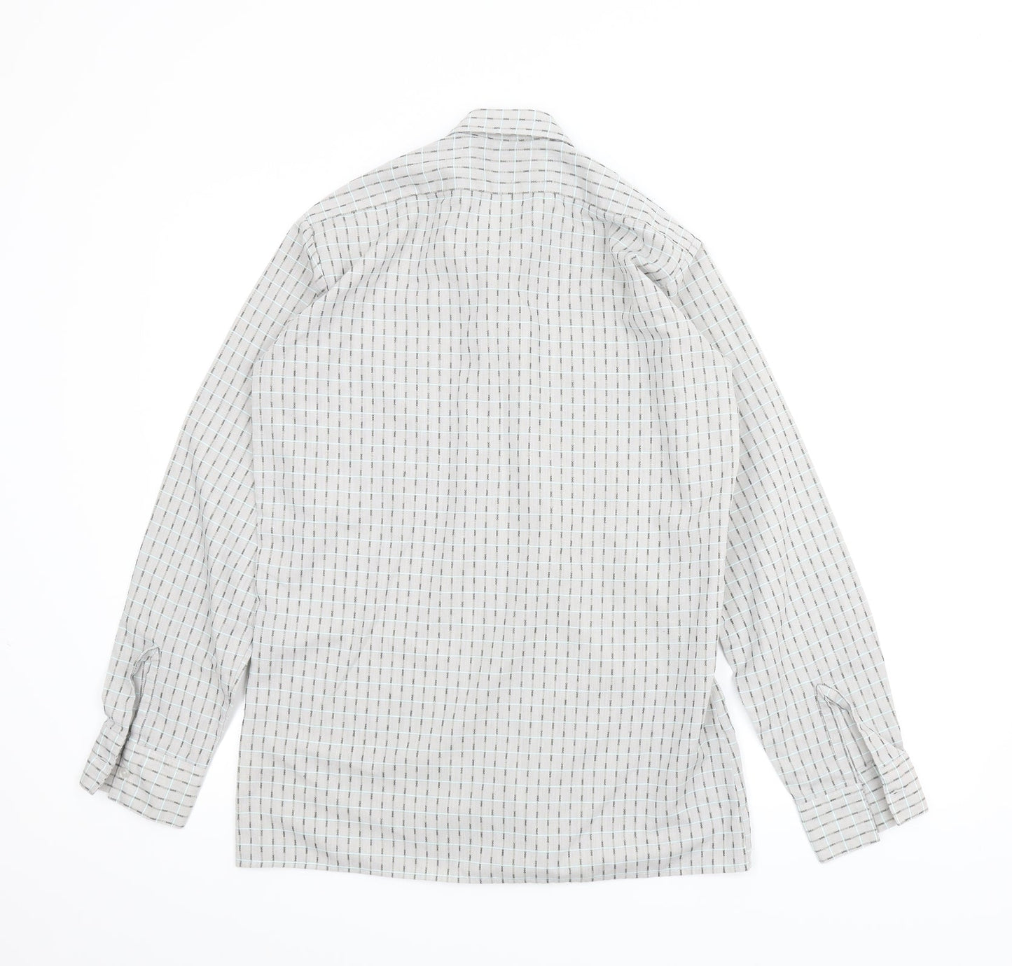 Mens UK Size 14.5 Main Man Grey  Button-Up Long Sleeve Casual Shirt