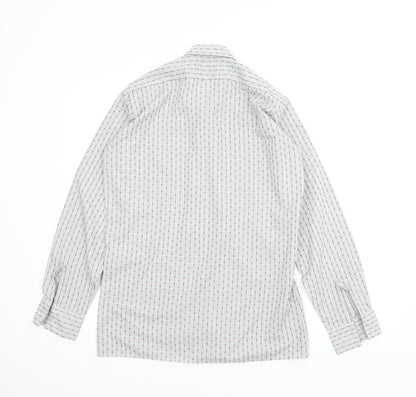 Mens UK Size 14.5 Main Man Grey  Button-Up Long Sleeve Casual Shirt