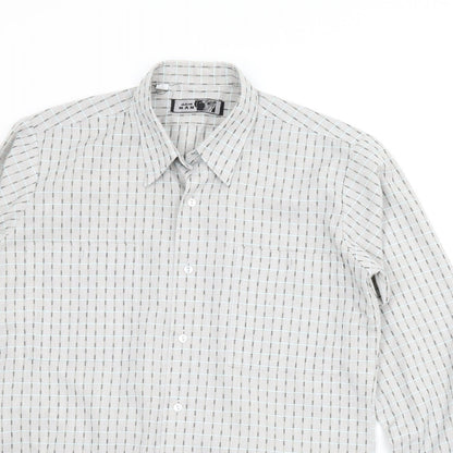 Mens UK Size 14.5 Main Man Grey  Button-Up Long Sleeve Casual Shirt