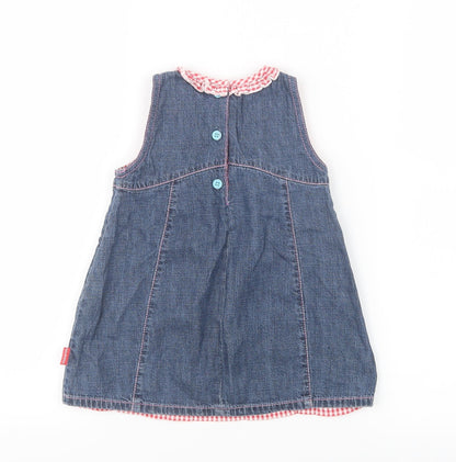 Debenhams Girls Blue  Denim Shirt Dress  Size 9-12 Months