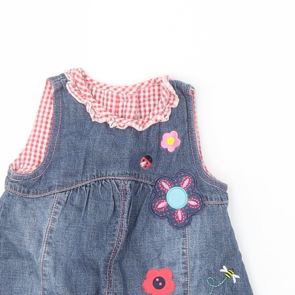 Debenhams Girls Blue  Denim Shirt Dress  Size 9-12 Months