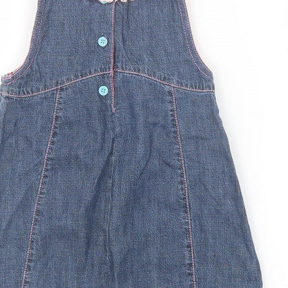 Debenhams Girls Blue  Denim Shirt Dress  Size 9-12 Months