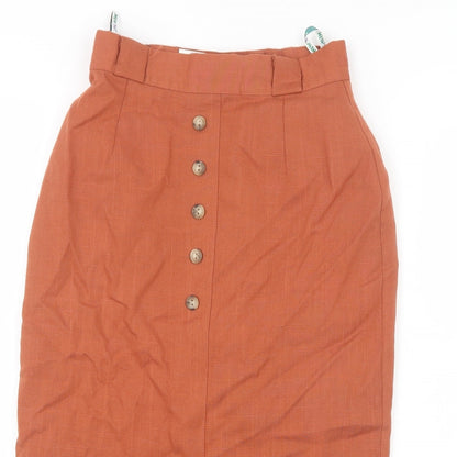 New Fast Womens Orange   Straight & Pencil Skirt Size 10