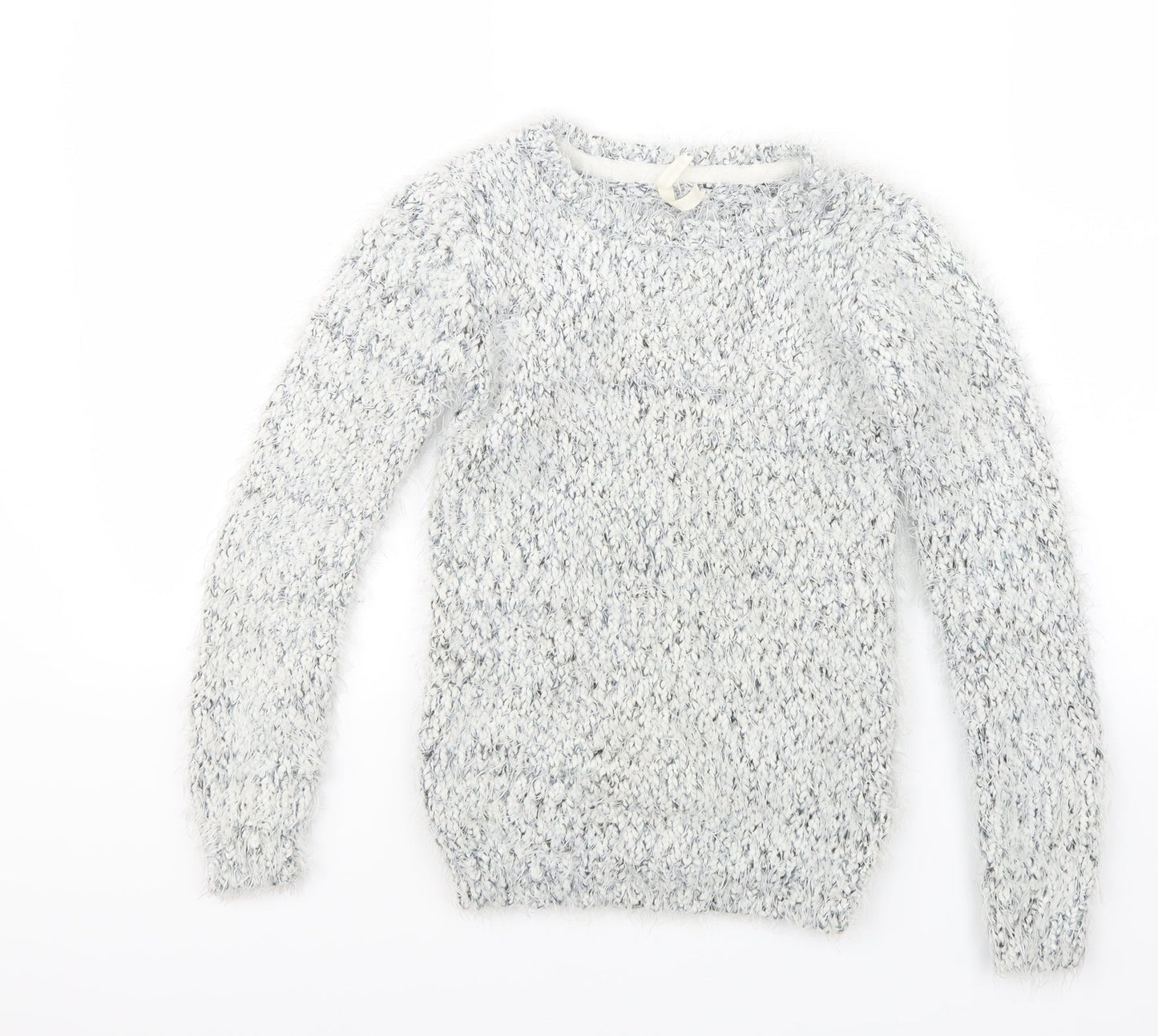 Young Dimension Girls White  Knit Pullover Jumper Size 9-10 Years
