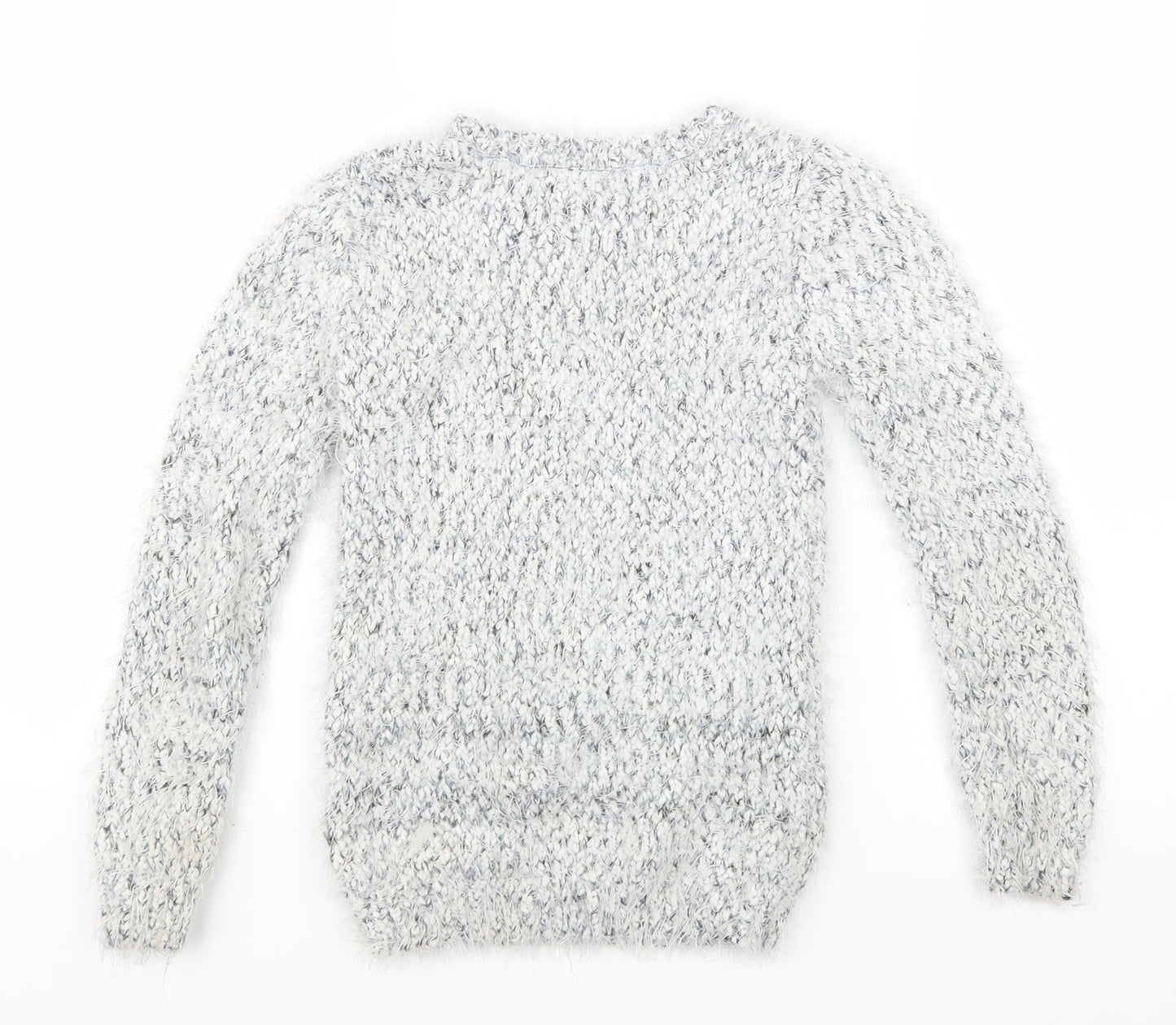 Young Dimension Girls White  Knit Pullover Jumper Size 9-10 Years