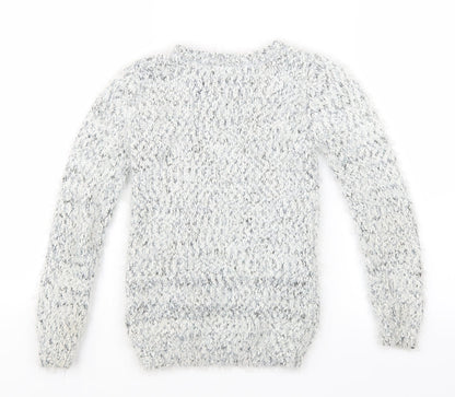 Young Dimension Girls White  Knit Pullover Jumper Size 9-10 Years