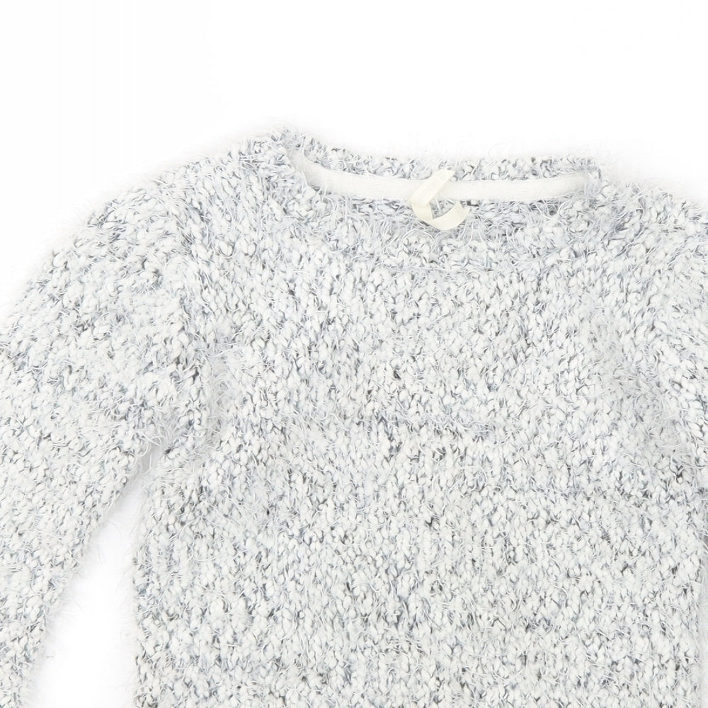 Young Dimension Girls White  Knit Pullover Jumper Size 9-10 Years