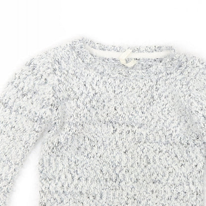 Young Dimension Girls White  Knit Pullover Jumper Size 9-10 Years