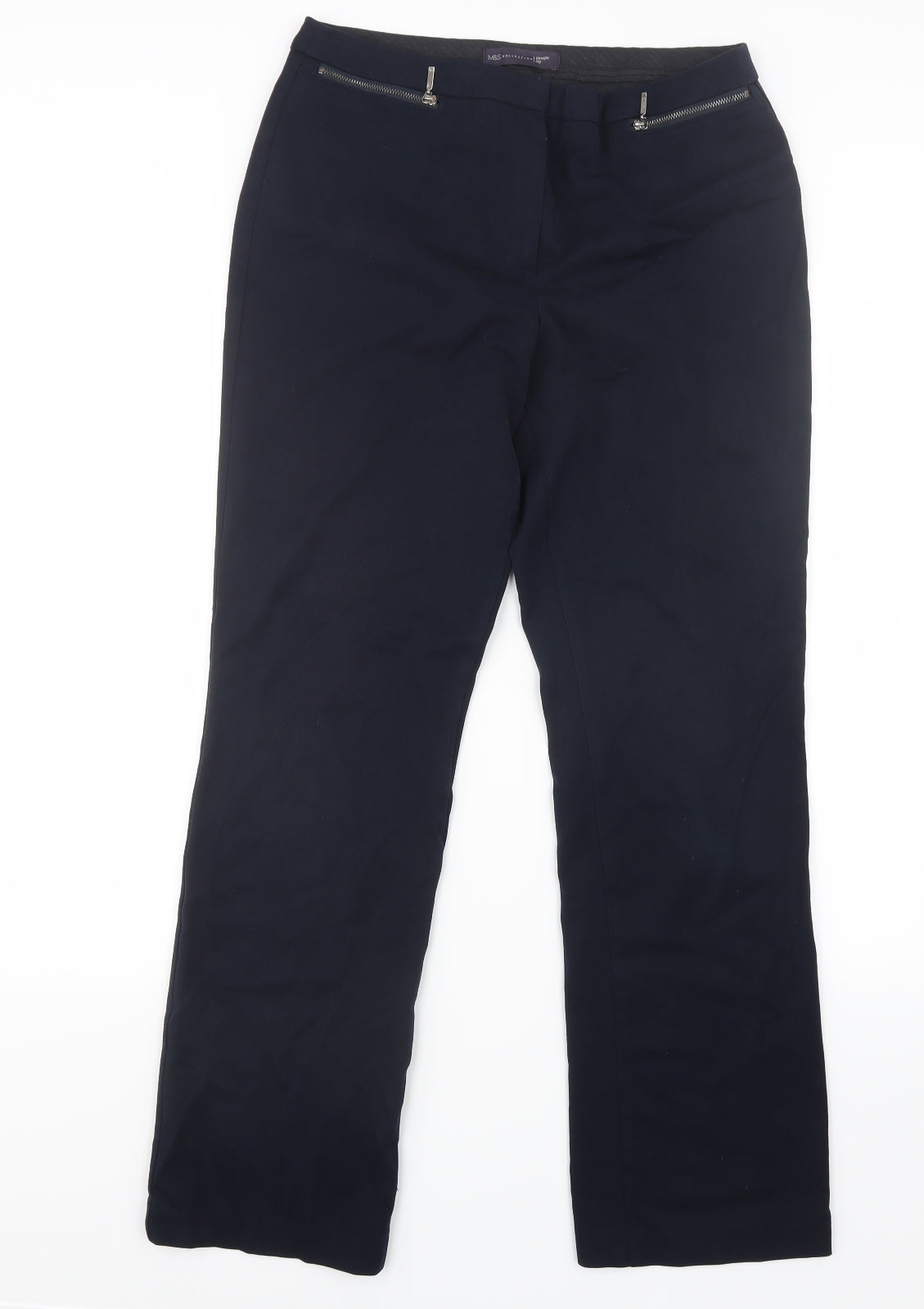 Womens UK Size 10 Marks and Spencer Regular Fit  Blue Trousers