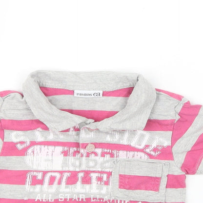EA Girls Pink Striped  Basic Polo Size 12-18 Months