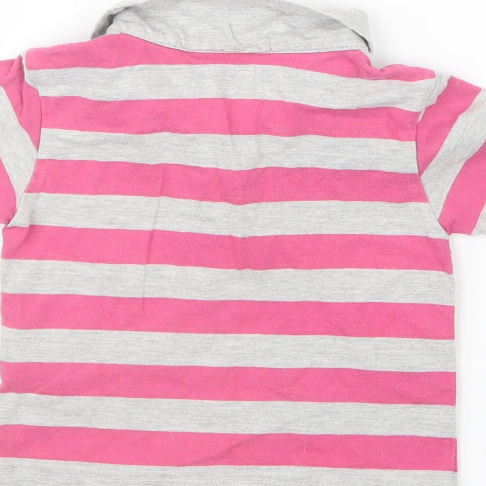 EA Girls Pink Striped  Basic Polo Size 12-18 Months