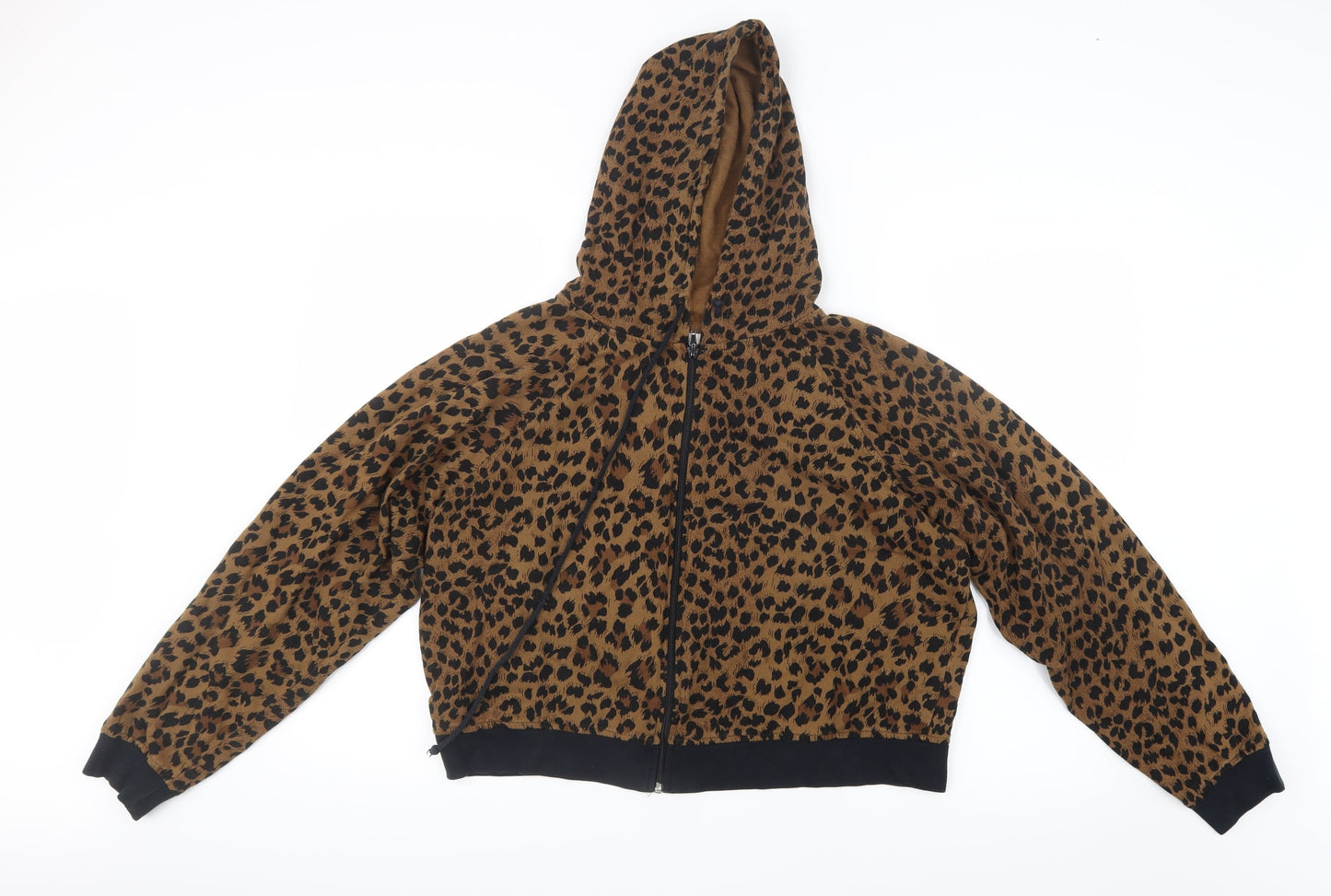 Newport News Womens Brown Animal Print  Jacket  Size L