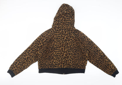 Newport News Womens Brown Animal Print  Jacket  Size L