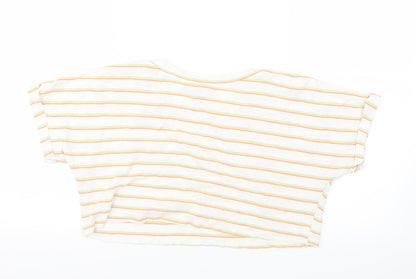 Primark Womens Red Striped  Cropped T-Shirt Size 6