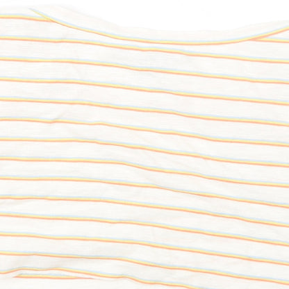 Primark Womens Red Striped  Cropped T-Shirt Size 6