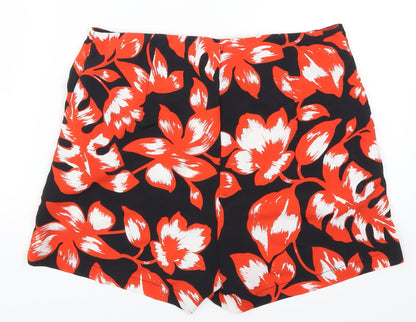 QED London Womens Orange Floral  Sailor Shorts Size 8
