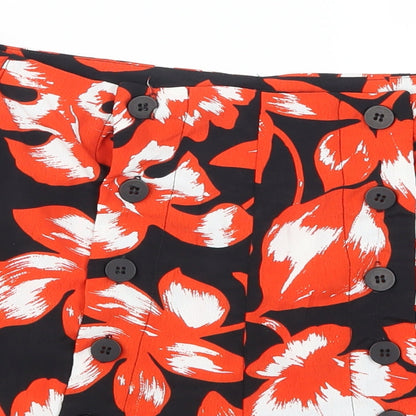 QED London Womens Orange Floral  Sailor Shorts Size 8