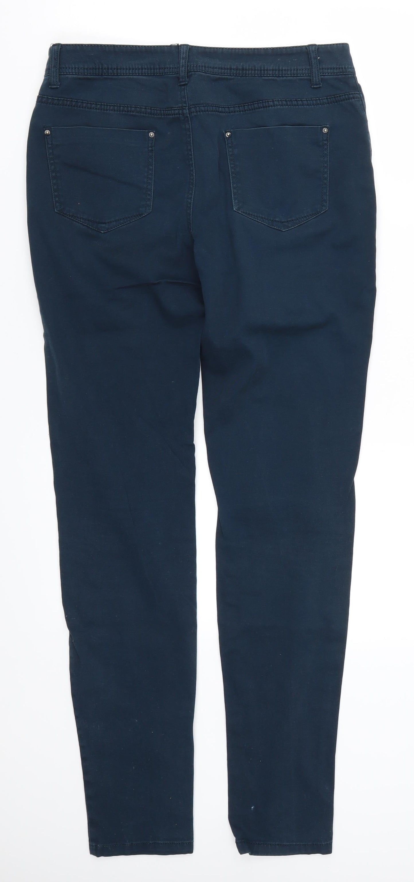 Womens UK Size 10 Denim Co Regular Fit Chino Blue Trousers
