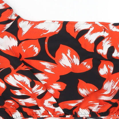 Womens UK Size 8 QED London Orange Cropped T-Shirt