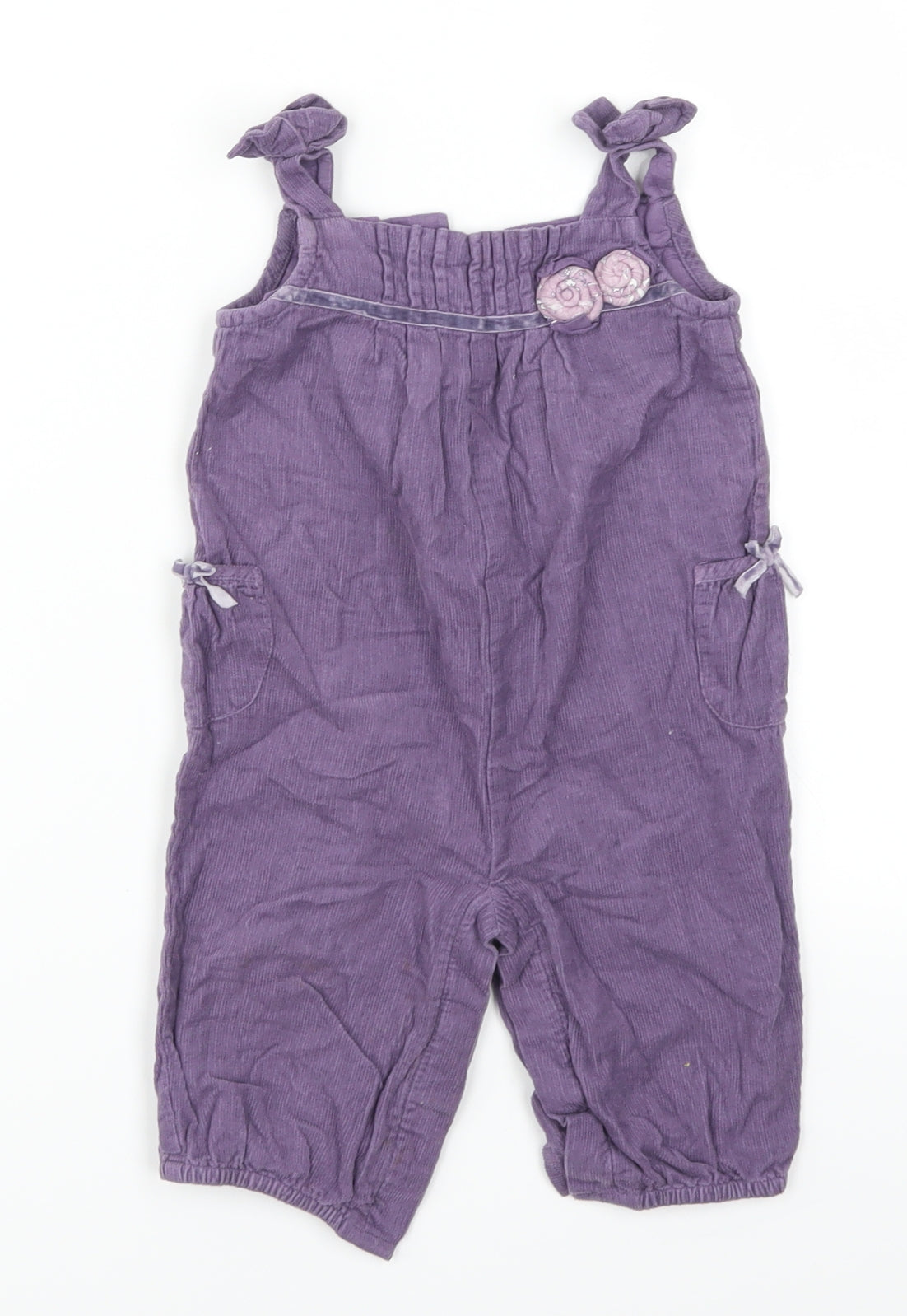 Monsoon Girls Purple  Corduroy Romper One-Piece Size 3-6 Months