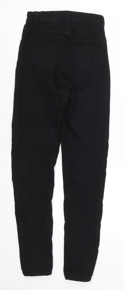 Womens UK Size 6 Denim Wise Regular Fit Skinny Black Jeans