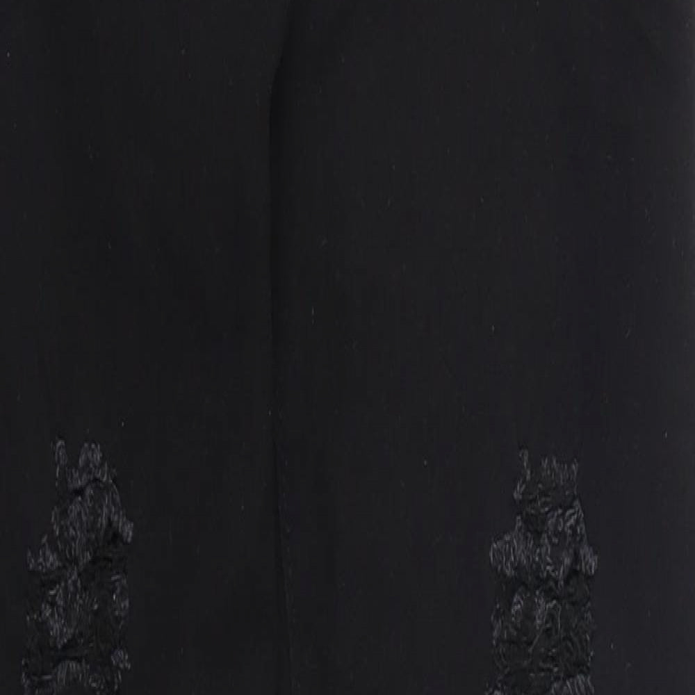 Womens UK Size 6 Denim Wise Regular Fit Skinny Black Jeans