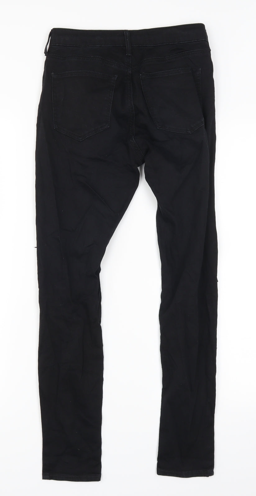 Topshop Womens Black  Denim Skinny Jeans Size 26 in L26 in - Heavily Distressed