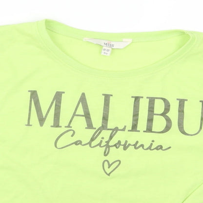 Evie Girls Green   Basic T-Shirt Size 11-12 Years  - Malibu California