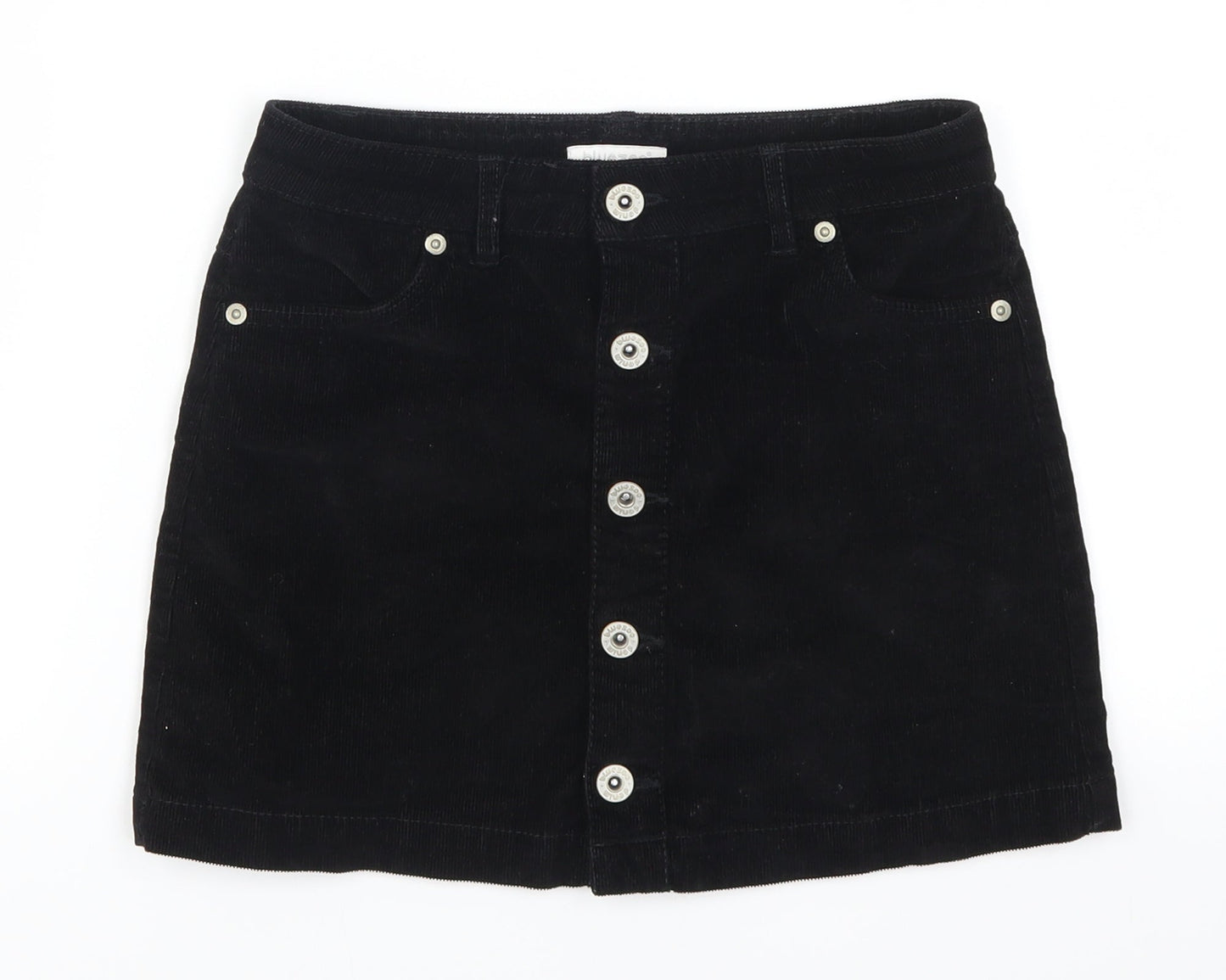 Blue Zoo Girls Black  Corduroy A-Line Skirt Size 9 Years