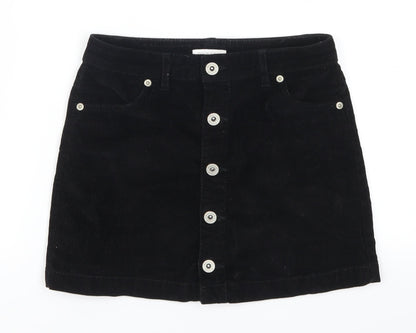 Blue Zoo Girls Black  Corduroy A-Line Skirt Size 9 Years