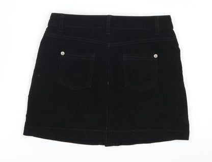 Blue Zoo Girls Black  Corduroy A-Line Skirt Size 9 Years