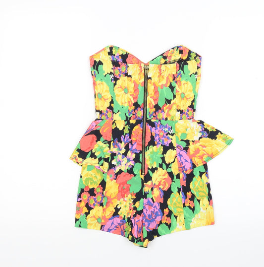 River Island Womens Yellow Floral  Shorts One-Piece Size 6