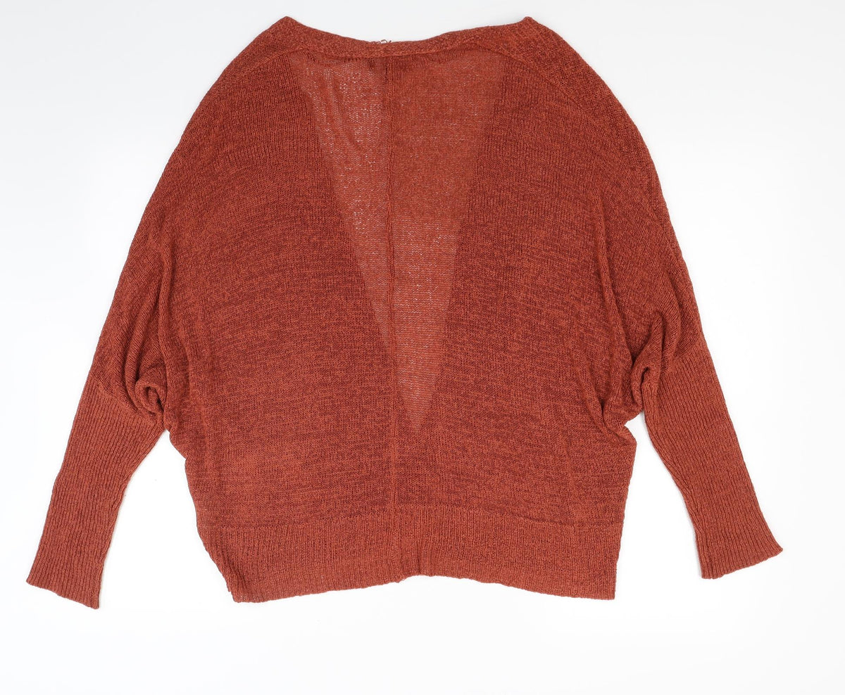 Primark Womens Brown  Knit Wrap Jumper Size S