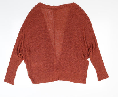 Primark Womens Brown  Knit Wrap Jumper Size S