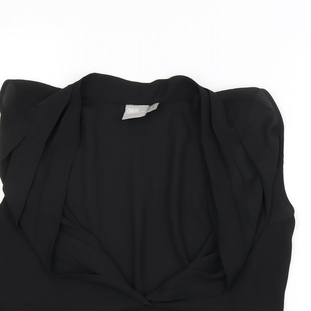 Womens UK Size 12 ASOS Black Basic Blouse