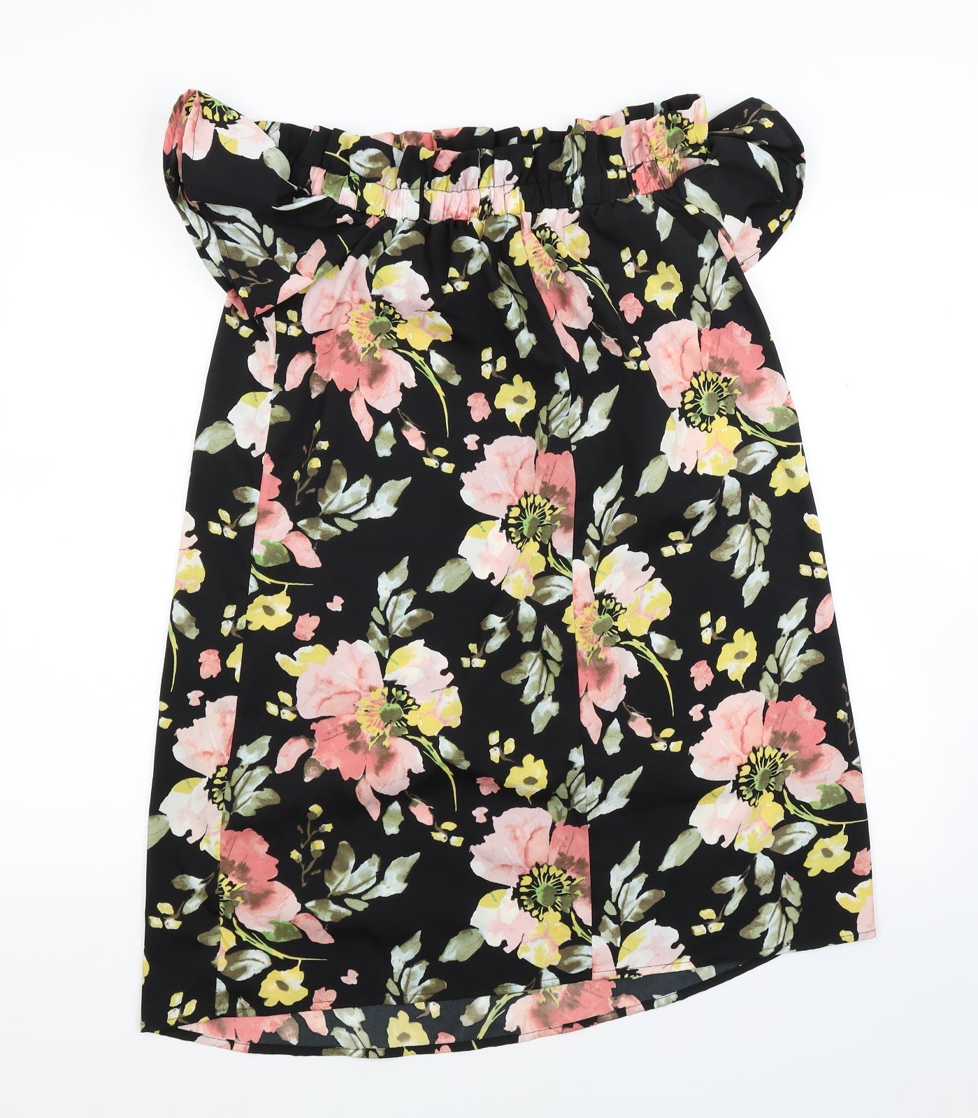 Primark Womens Black Floral  A-Line  Size 10