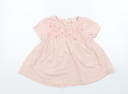 George Girls Pink Floral  Tunic T-Shirt Size 7 Years