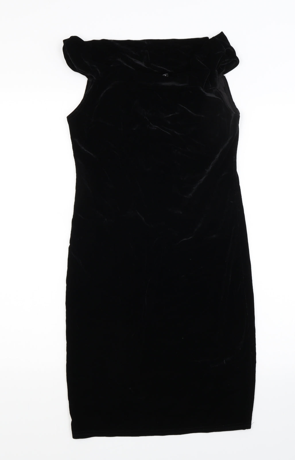 Boohoo Womens Black  Velour Bodycon  Size 8