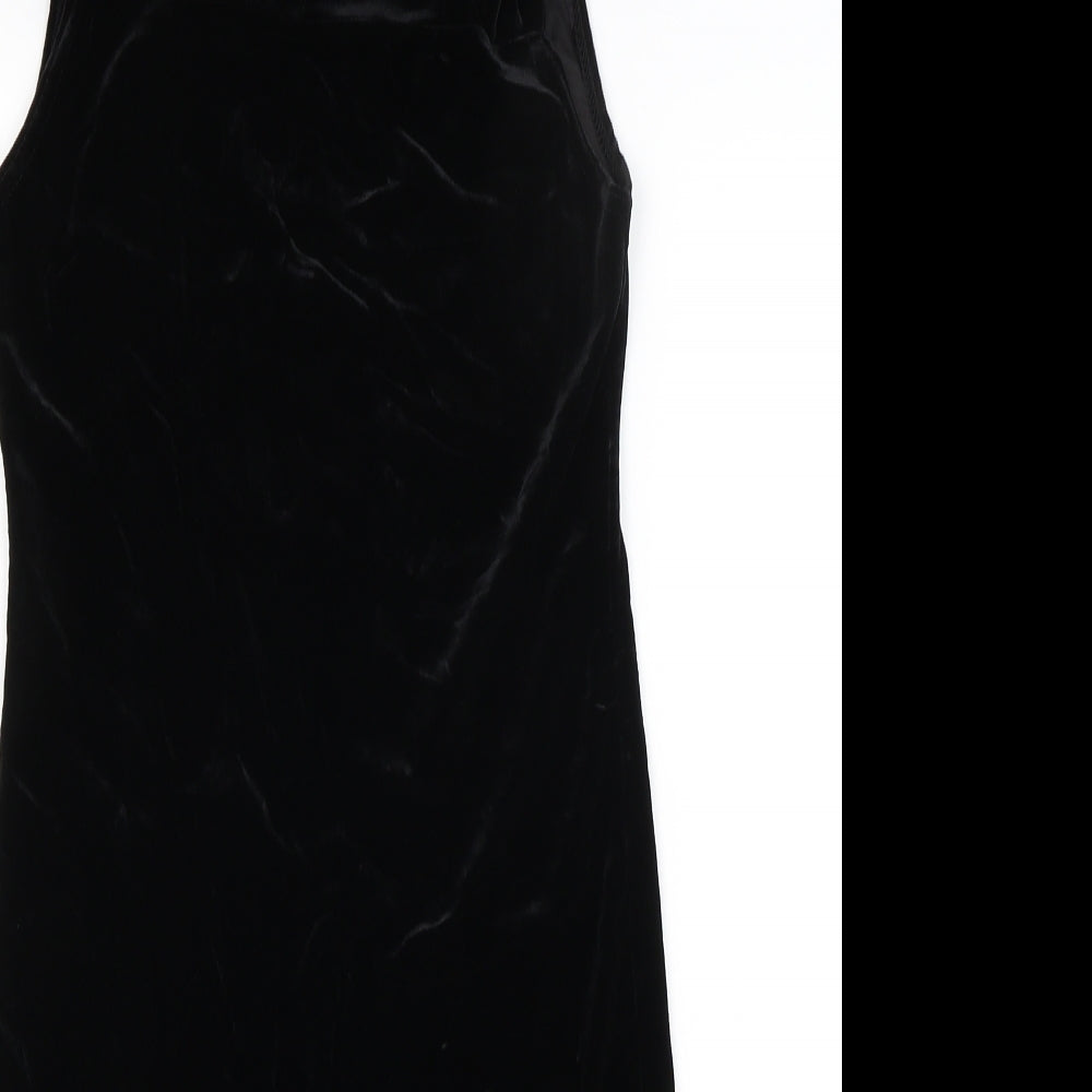 Boohoo Womens Black  Velour Bodycon  Size 8