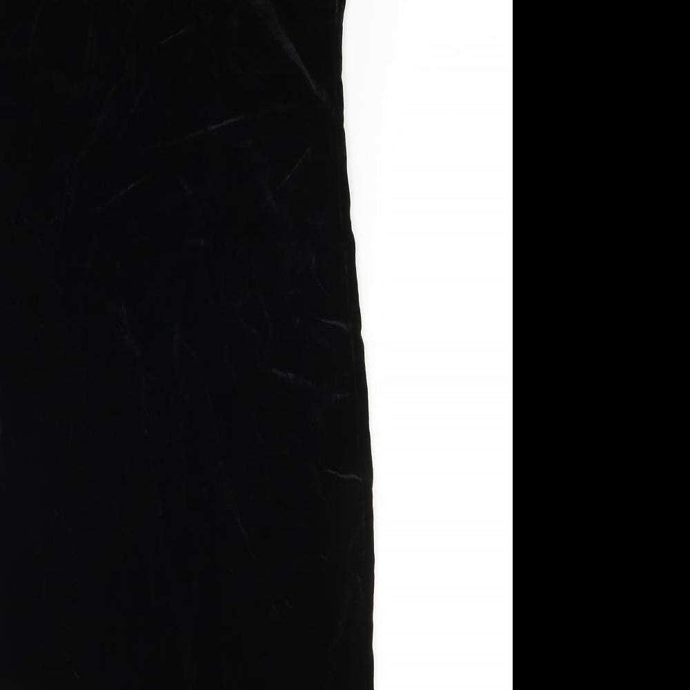Boohoo Womens Black  Velour Bodycon  Size 8