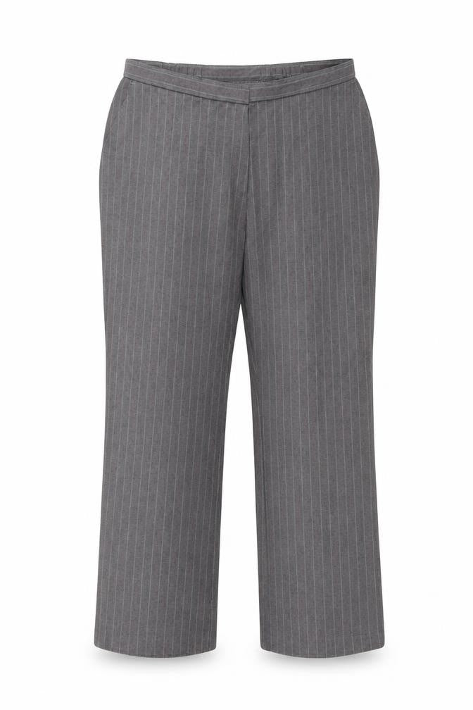 Marks & Spencer Womens Grey Striped  Trousers  Size 18 L27 in