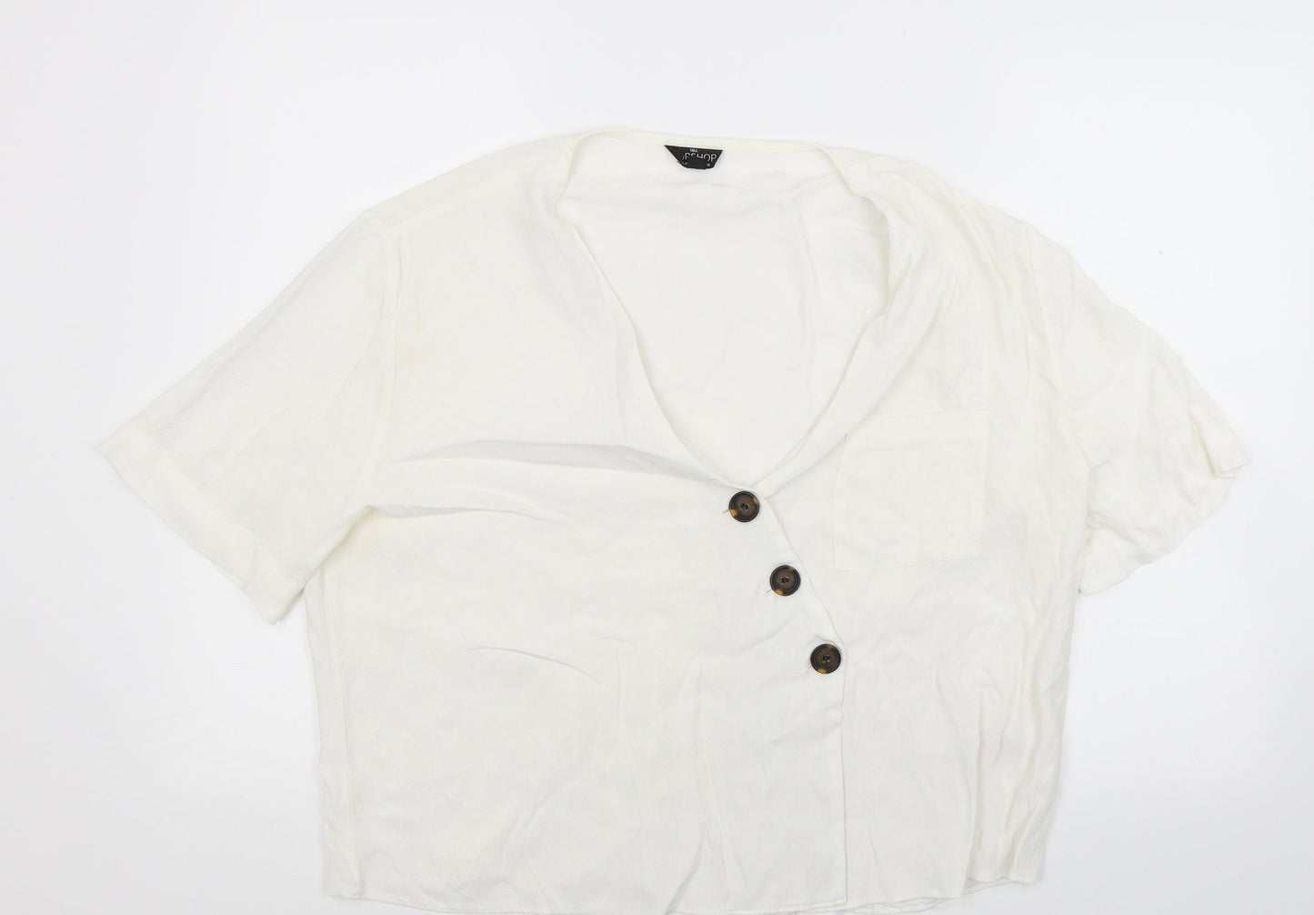 Womens UK Size 18 Topshop White Basic Blouse
