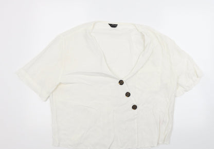 Womens UK Size 18 Topshop White Basic Blouse