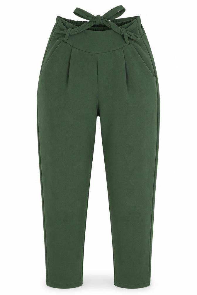 Womens UK Size L Preworn Regular Fit  Green Trousers