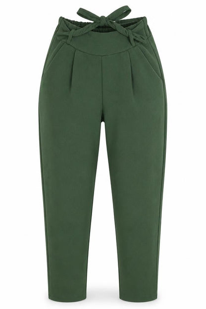 Womens UK Size L Preworn Regular Fit  Green Trousers