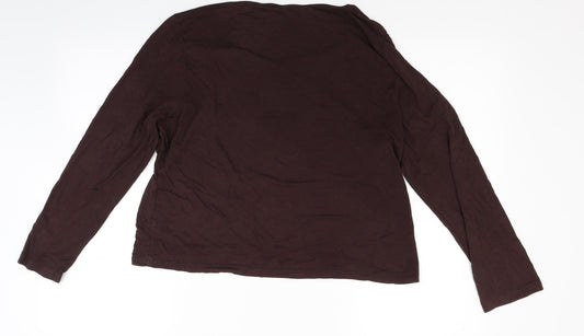 Minuet Womens Brown  Jersey Basic T-Shirt Size L