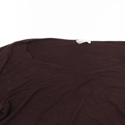 Womens UK Size L Minuet Brown Basic T-Shirt