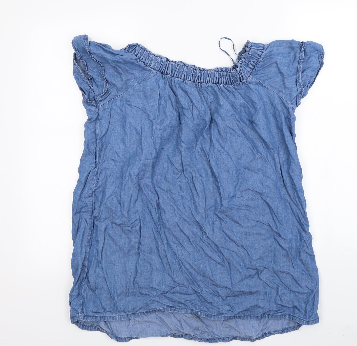 Womens UK Size 14 Peacocks Blue Basic Blouse